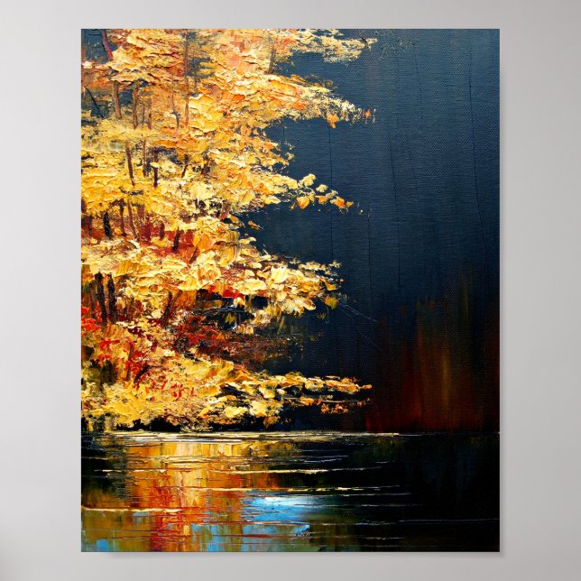 Poster Rio, pintura de abstrato. (Frente)
