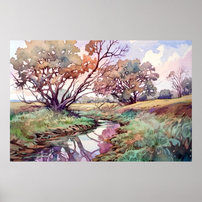Poster Rio Rural Watercolor (Frente)
