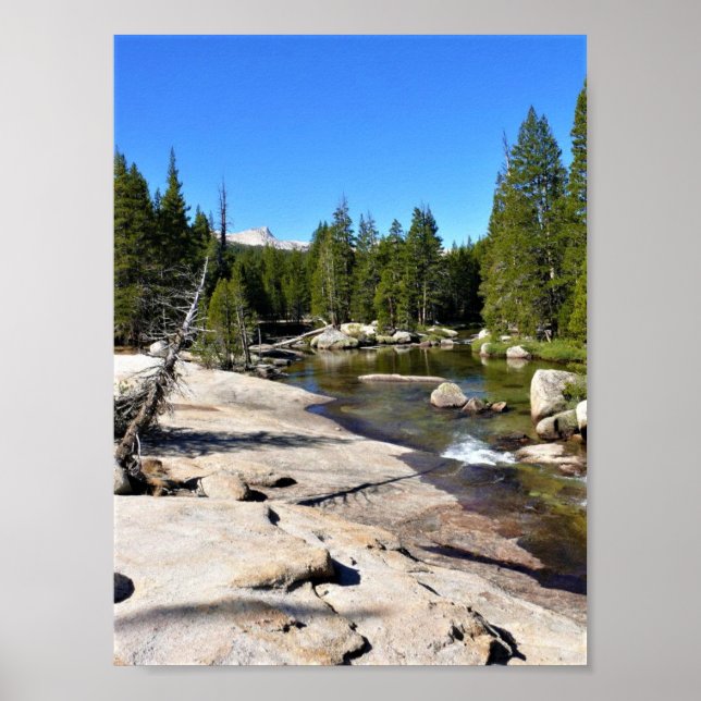 Poster Rio Tuolumne com Pico Catedral, Yosemite, CA (Frente)
