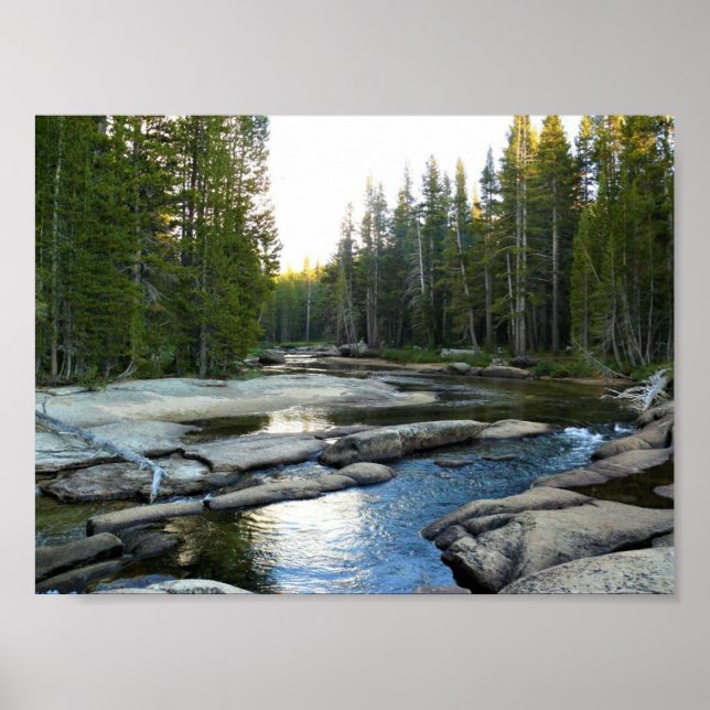 Poster Rio Tuolumne por Campground, Yosemite, CA (Frente)