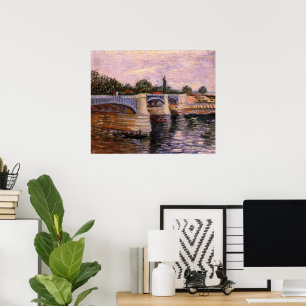 Poster Rio Van Gogh Seine com Pont del Grande Jette