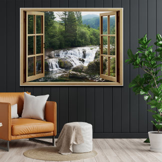 Póster Rio Waterfall Aberto