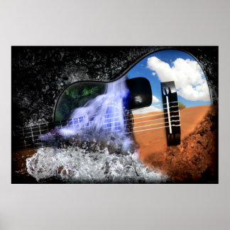 Poster Rios no Deserto (Poster de Arte de Violão)