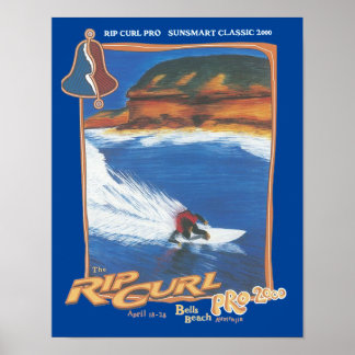 Poster Ripcurl Pro 2000, Concorrência de Surfs