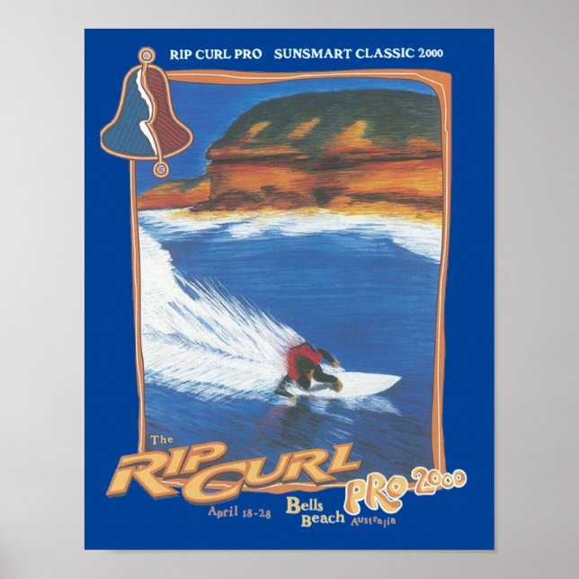 Poster Ripcurl Pro 2000, Concorrência de Surfs (Frente)