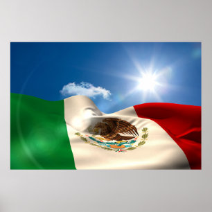 Póster Rippling gerado Digital da bandeira de México