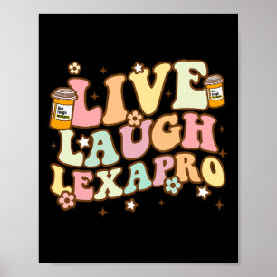 Poster Rir ao Vivo Lexapro Groovy Saúde Mental Consciênci