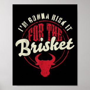 Poster Risco Para O Barbecue Fumante De Carne Engraçado