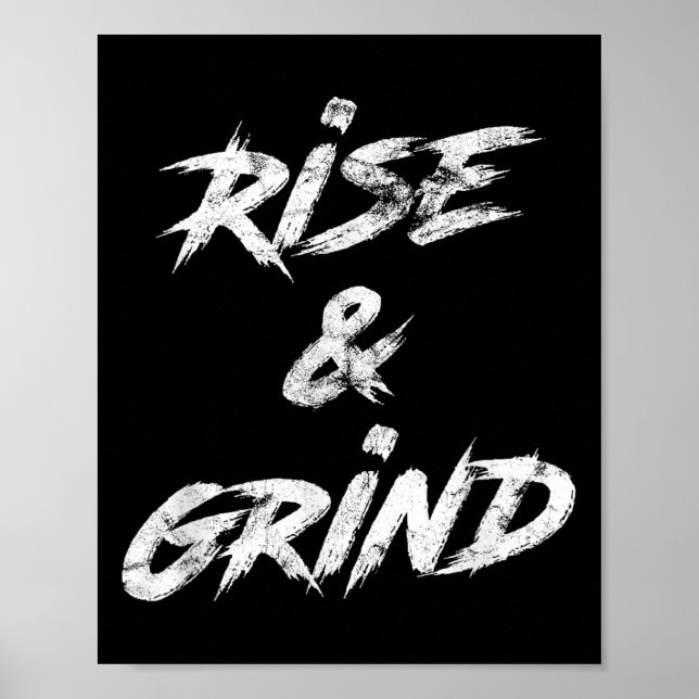 Poster Rise &amp; Grind Motivational Insrational  (Frente)