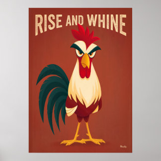 Poster Rise and Whine – Funny Rooster Cartoon Character