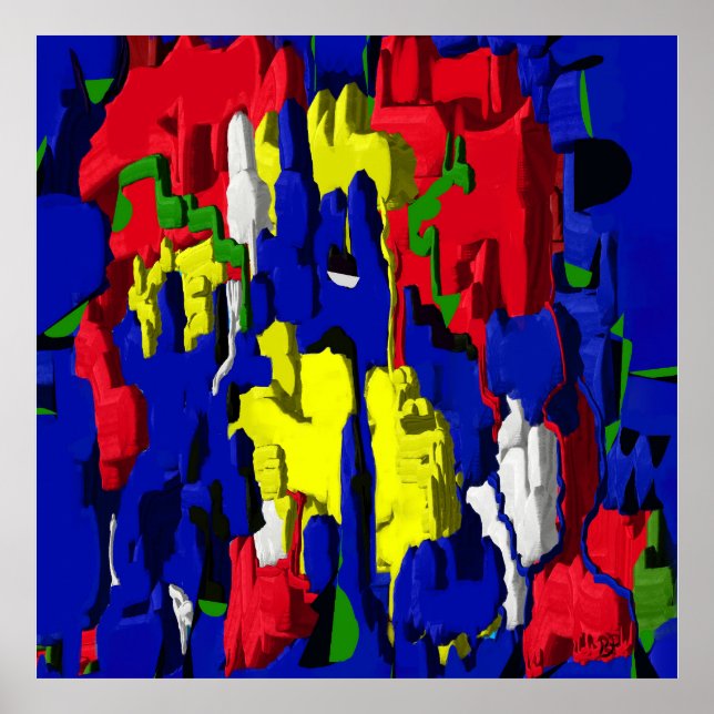 Poster Risse im Blau, abstrakt (Frente)