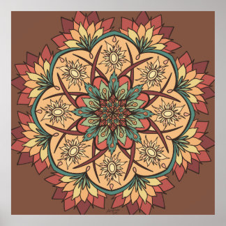 Poster Ritmo da Terra do Sol Natural Mandala