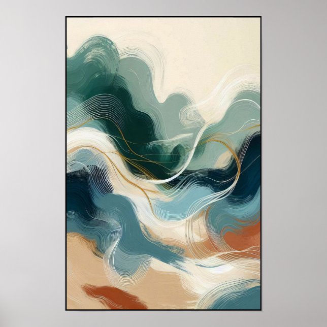 Poster Ritmo De Abstrato De Movimento E Profundidade (Frente)