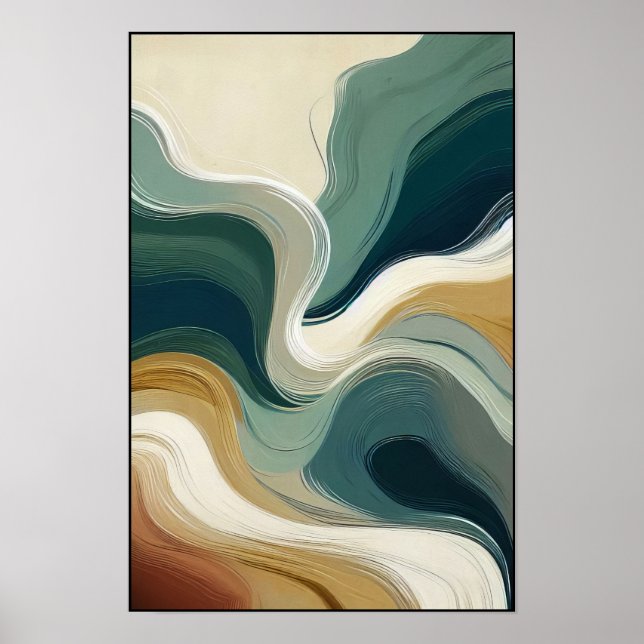 Poster Ritmo De Abstrato De Movimento E Profundidade (Frente)