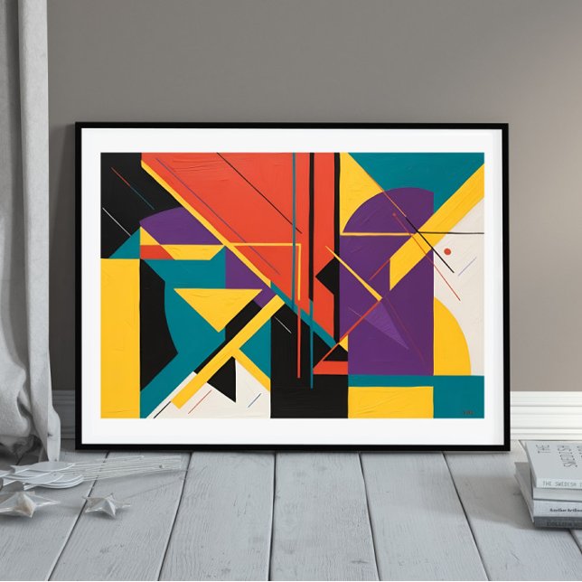 Poster Ritmo Fraturado" - Arte Abstrato Geométrica (Criador carregado)
