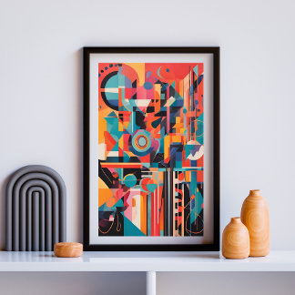 Poster Ritmos de Geometria Neon