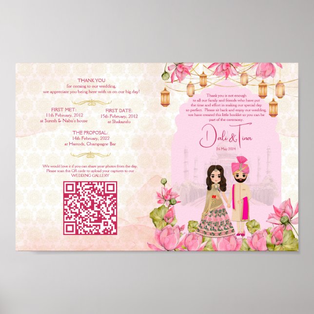 Poster Ritos de casamento hindus programam lotus rosa (Frente)