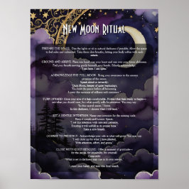 Poster Ritual da Lua Nova Livro de Sombras Pagão Oração