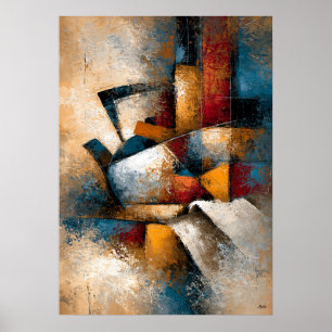 Poster Ritual do Chá Dobin Arte Abstrata de Bule de Chá J