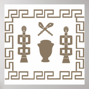 Poster ritual guerreiro da tribo africana