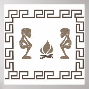 Poster ritual guerreiro da tribo africana