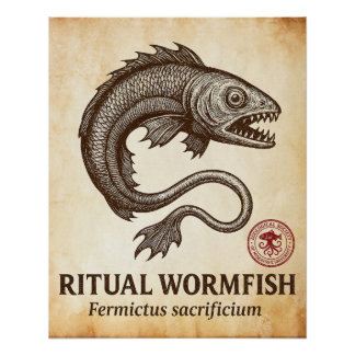 Póster Ritual Wormfish - Biologia Lovecraftiana