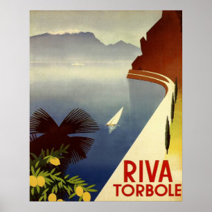 Poster Riva Torbole, lago Garda, Italia, italiano riviera