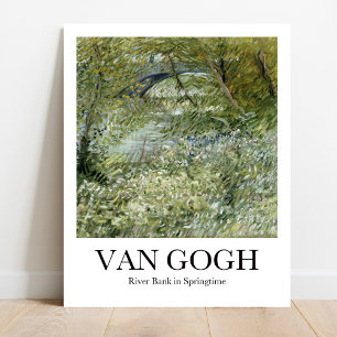 Poster River Bank em Springtime por Vincent van Gogh