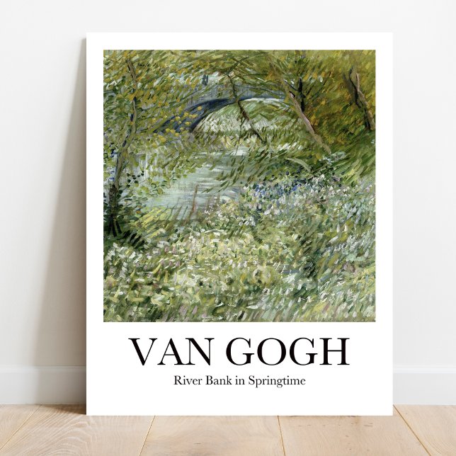 Poster River Bank em Springtime por Vincent van Gogh (Van Gogh's Vibrant Spring: Riverbank in Bloom! High-quality poster)