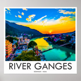 Poster River Ganges, Rishikesh, Índia