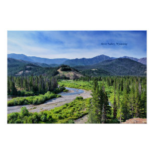 Póster River Valley, Western America, Wyoming,