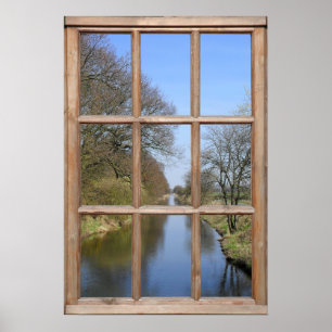 Póster River View a partir de uma janela