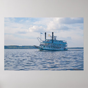 Póster Riverboat crepuscular
