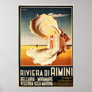 Poster Riviera Di Rimini Vintage ITALY Feriados por Viage