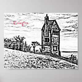 Poster Rivington Pigeon Tower Leverhulmes Garden Horwich