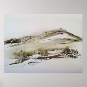 Poster Rivington pike Horwich Watercolor