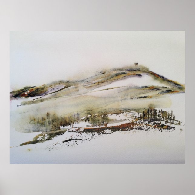 Poster Rivington pike Horwich Watercolor (Frente)
