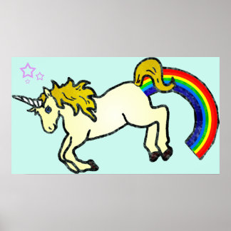 Poster Riyah-Li Designs Rainbow Pooping Unicorn
