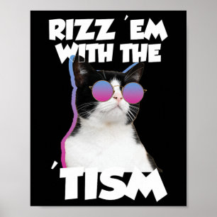 Poster Rizz em Com O Gato Meme Tism Rizzler Engraçado Aut