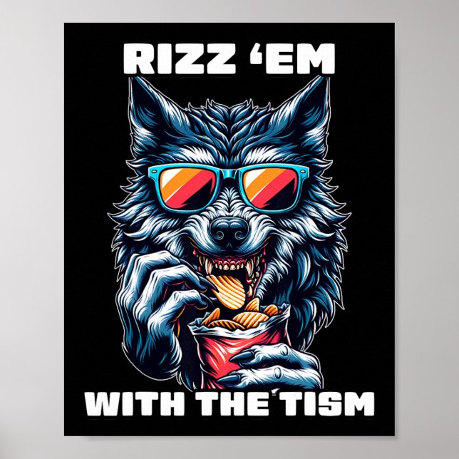 Poster Rizz Em Com O Tism Consciência Do Autismo Meme Eng (Frente)