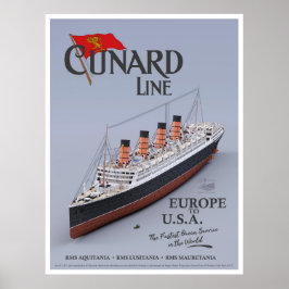 Poster RMS Aquitania - Cunard Line (fiktives Plakat)