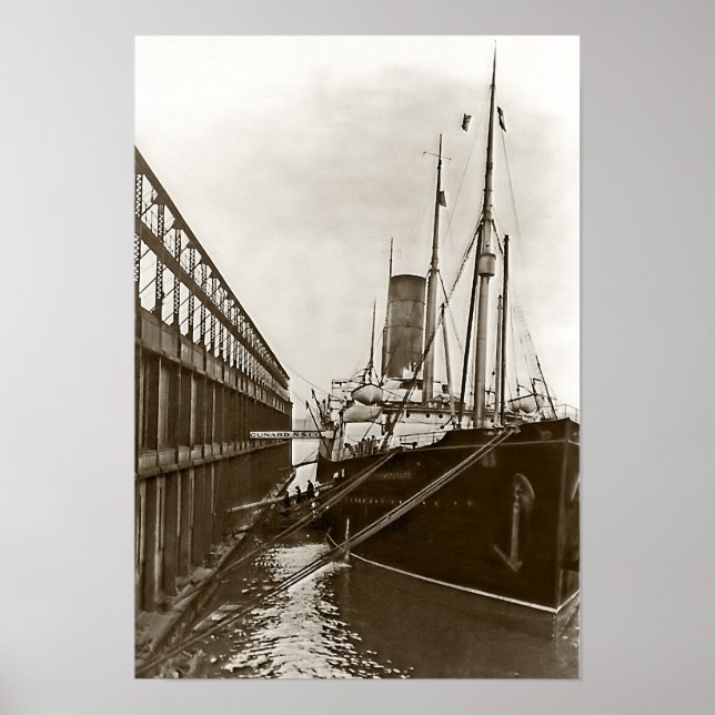 Poster RMS Carpathia em Nova Iorque (Frente)