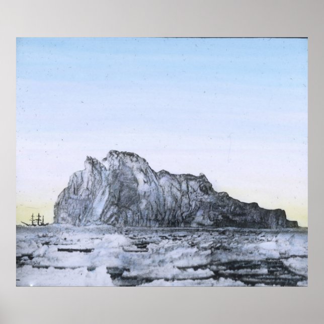 Póster RMS Titanic Schematic de Iceberg Vs. Navio (Frente)