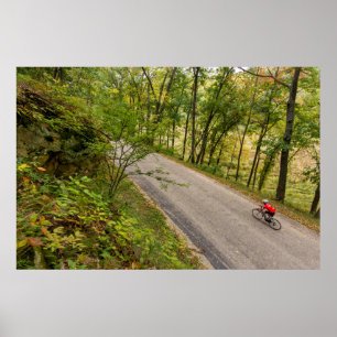 Póster Road Cycling On Rural Country Road