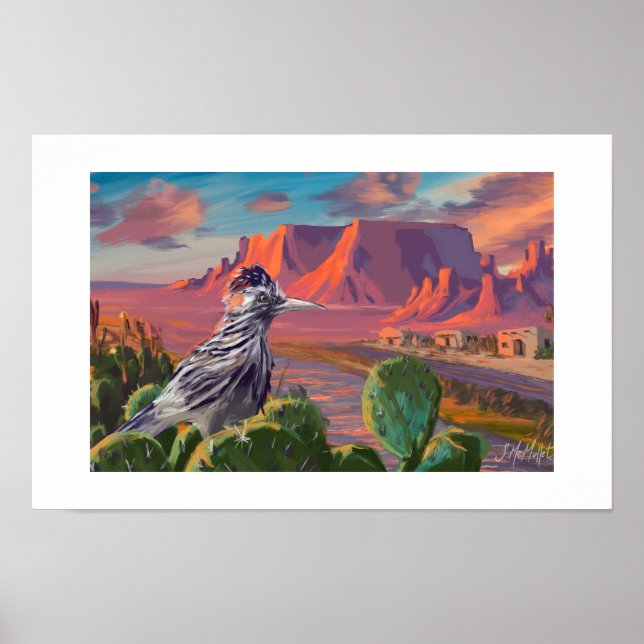 Poster Roadrunner perchado (Frente)