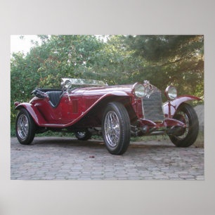 Póster Roadster Alfa Romeo 1750, 1929