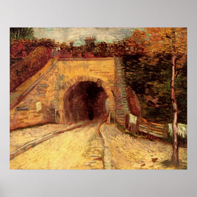 Poster Roadway com Viaduto Subpass por Vincent van Gogh (Frente)