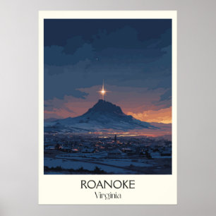 Poster Roanoke Virginia Star Montanha Vista