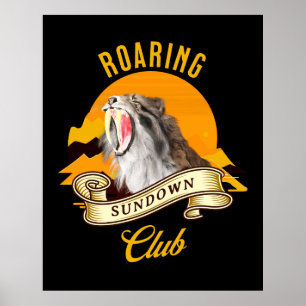 Poster Roaring Sundown Club Sabertooth Tiger