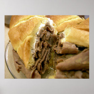 Póster Roast beef sandwich with creamy goat cheese